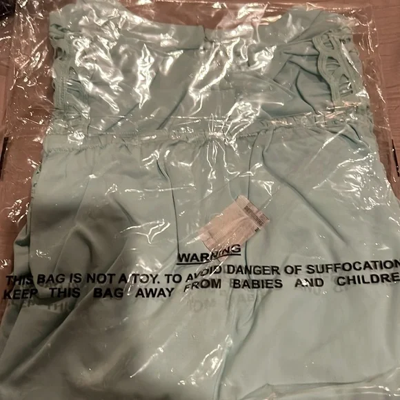 Lace Inset Blouson Knit Top COLOR : Airy Blue Size sizeXS - Picture 7 of 8